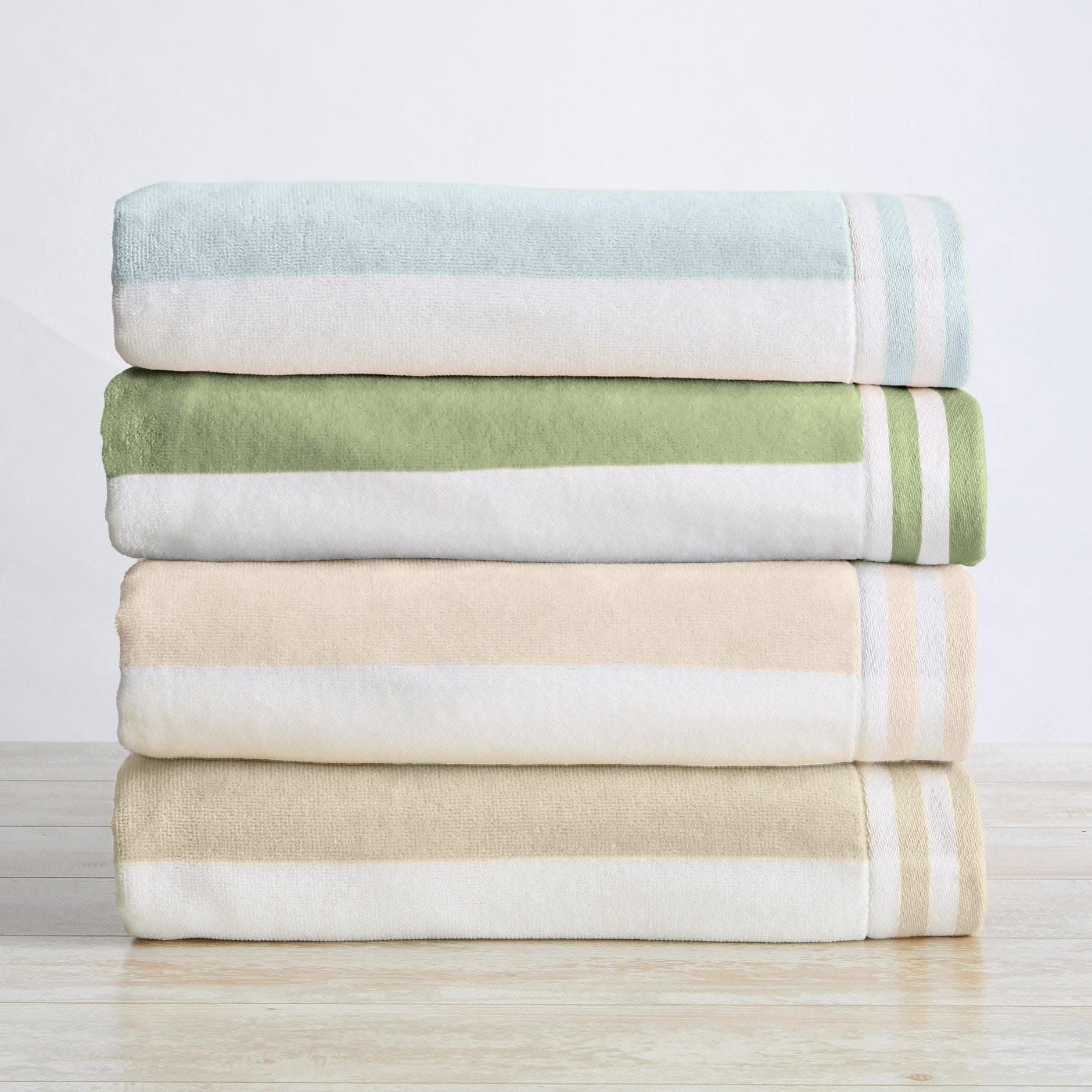 4 Pack Striped Cabana Beach Towel - Edgartown Collection - SwagglyLife Home & Fashion